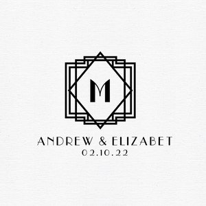 Modern Art Deco Logo Design Wedding Logo SVG Minimalist Wedding Logo Svg Custom Napkins Logo Wedding Signage Logo Custom Cups Logo