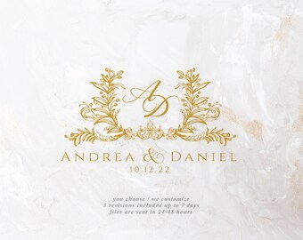 Logotipo vintage para casamento, monograma romântico (SVG, PNG)