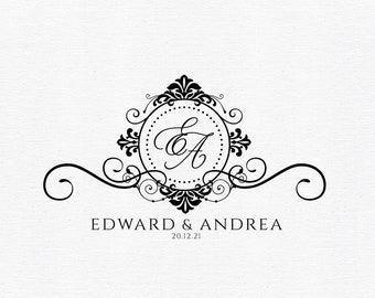 Wedding Logo SVG Wedding Monogram SVG Editable Crest PNG Wedding Invitation Logo Seating Chart Crest Keepsake Box Favors Dance Floor Logo