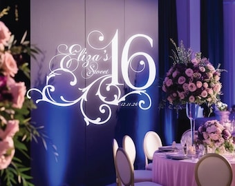 Logotipo personalizado para festa de debutante (Quinceanera), brasão elegante para festa de 16 anos (download digital)