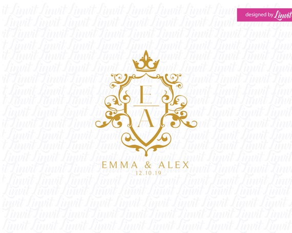 Royal Wedding Logo Royal Wedding Monogram Gold Custom Etsy
