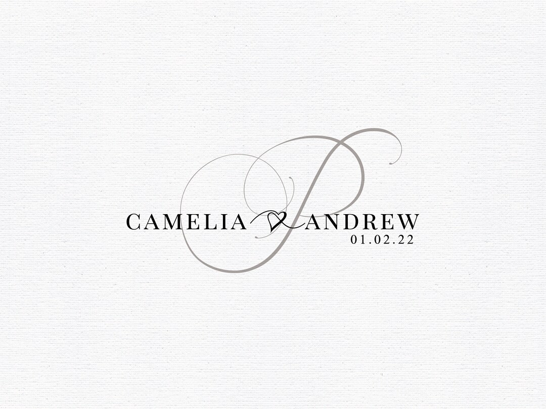 Wedding Monogram Logo: Custom Initials, Editable Crest (digital ...