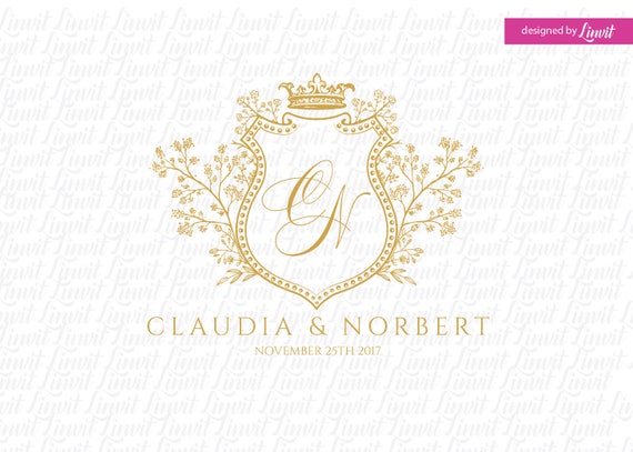 Royal Wedding Logo Royal Wedding Monogram Gold Custom Etsy