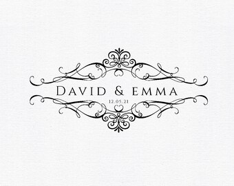 Wedding Logo SVG Wedding Monogram SVG Editable Crest PNG Luxury Wedding Logo Classic Monogram Svg Napkins Favors Coasters Gifts