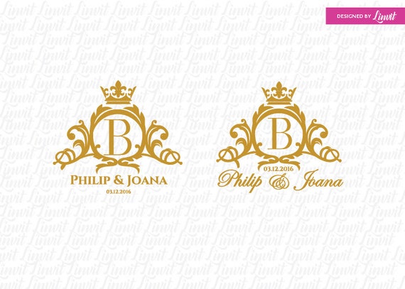 Royal Wedding Logo Royal Wedding Monogram Gold Custom Etsy