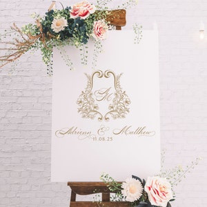 Logotipo de boda SVG, monograma de boda SVG, escudo editable PNG, escudo floral vintage, elegante diseño de monograma de logotipo de boda botánico, invitación PNG