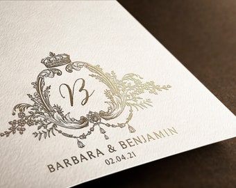 Wedding Logo Svg Wedding Monogram Svg Editable Crest Png Custom Wedding Logo Elegant Crest Design Gold Foil Wedding Invitation Logo