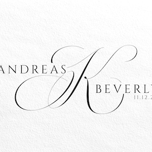 Wedding Logo SVG Wedding Monogram SVG Editable Crest PNG Custom Wedding Logo Script Initial Logo Gobo Projection Logo Napkin Logo