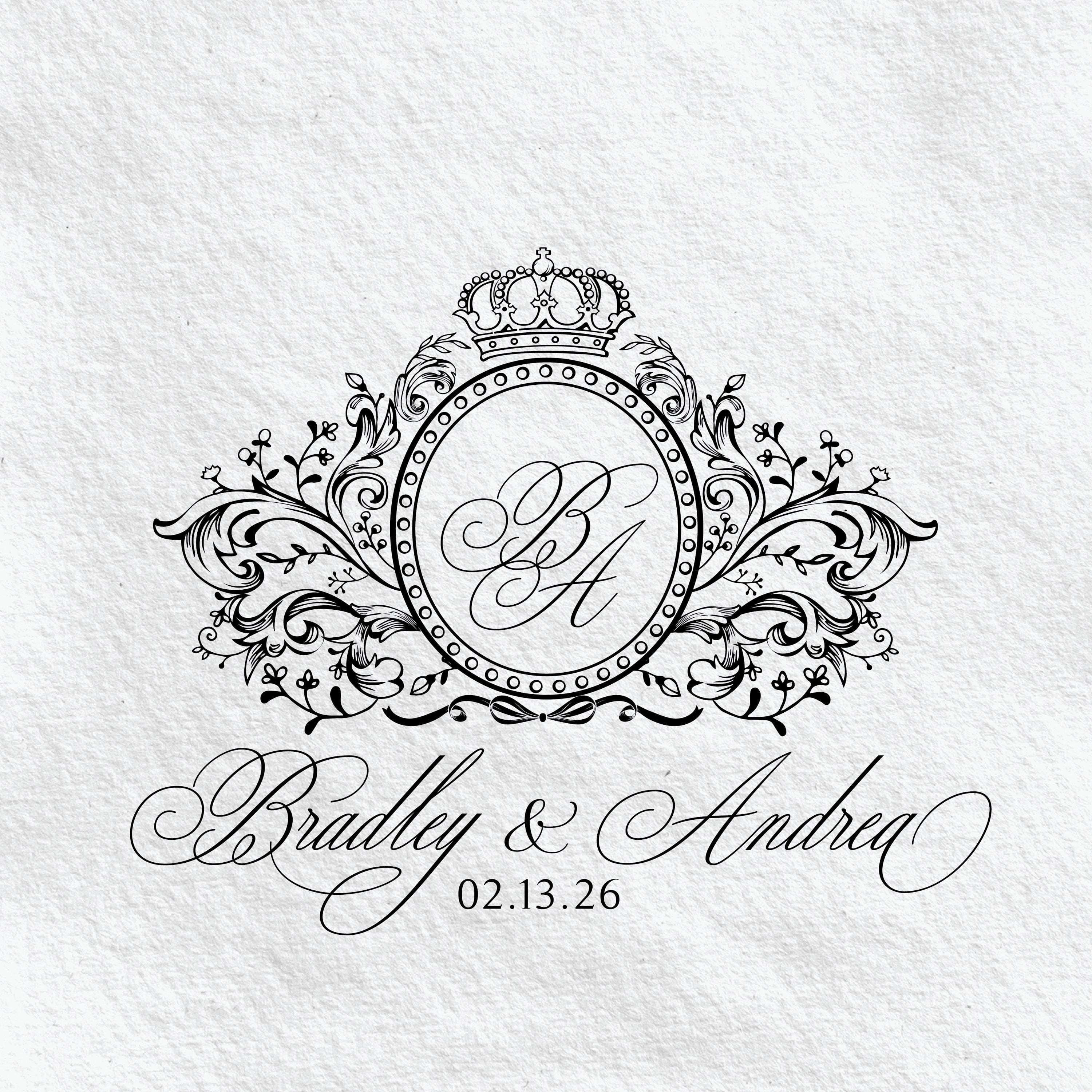Custom Wedding Monogram Logo, Floral Crest SVG (digital Download) - Etsy