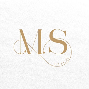 Modern Wedding Monogram, Chic Logo, Stylish Wedding Couple Logo ...
