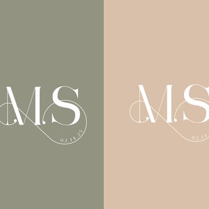 Modern Wedding Monogram, Chic Logo, Stylish Wedding Couple Logo ...