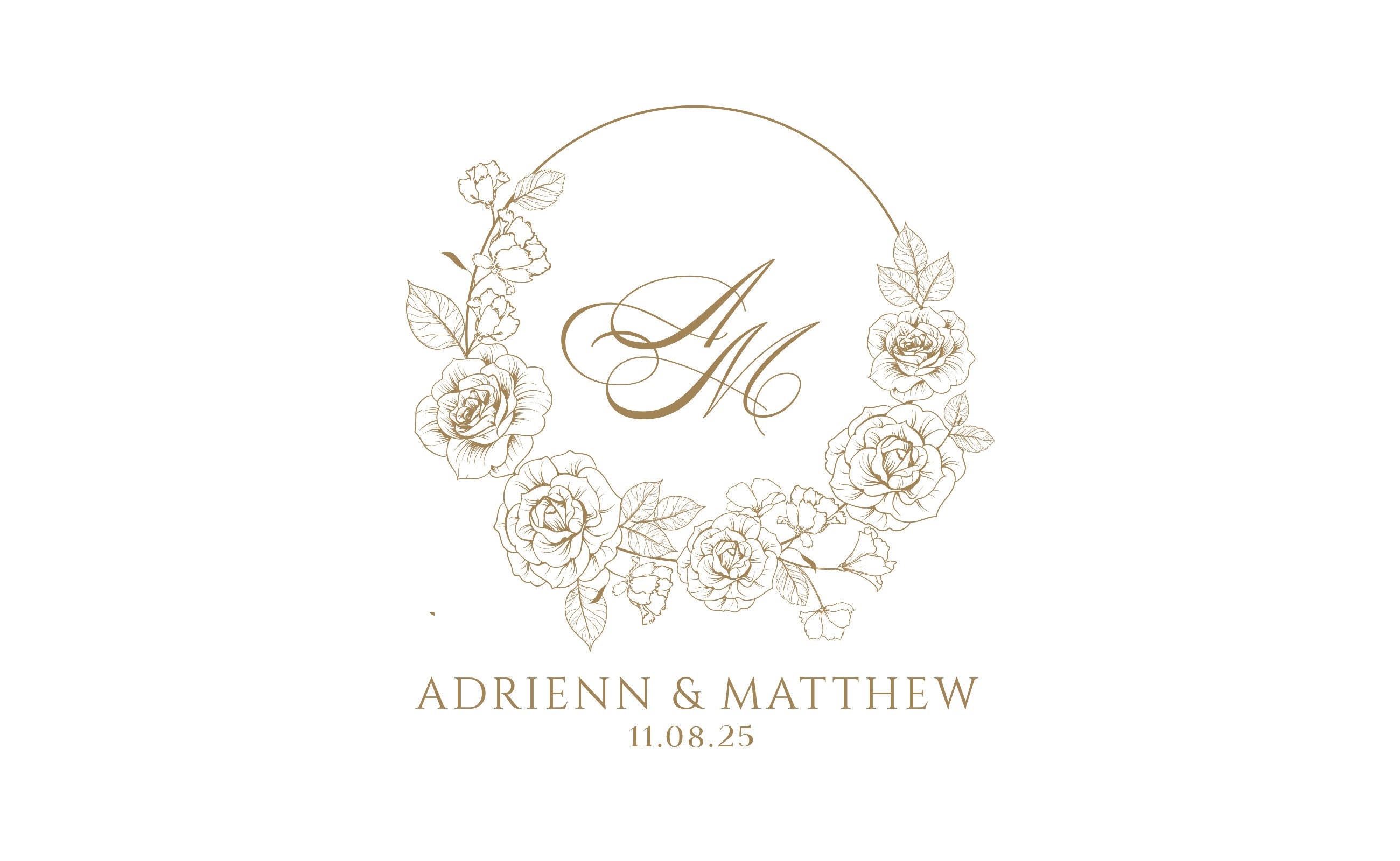 Rose Wedding Logo SVG, Floral Crest Monogram (digital Download) - Etsy