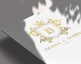Vintage Wedding Monogram Crest Logo (Digital Download)