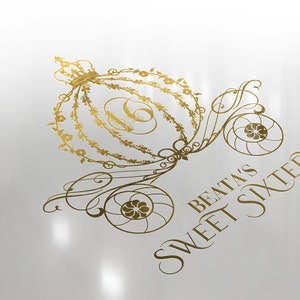 Sweet 16 Logo SVG Quinceanera Logo SVG Bearbeitbarer Kamm Png Digital Gobo SVG Monogramm Licht Design