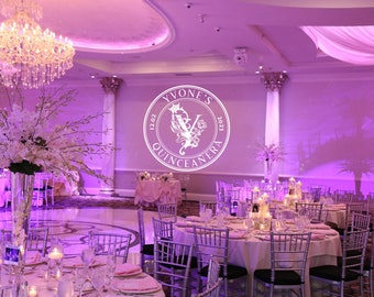 Custom Quinceañera Logo SVG: Editable Crest PNG, Gobo Projection (Digital)