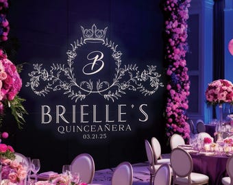 Custom Quinceañera Gobo Design, Sweet 16 Monogram (Digital Download)