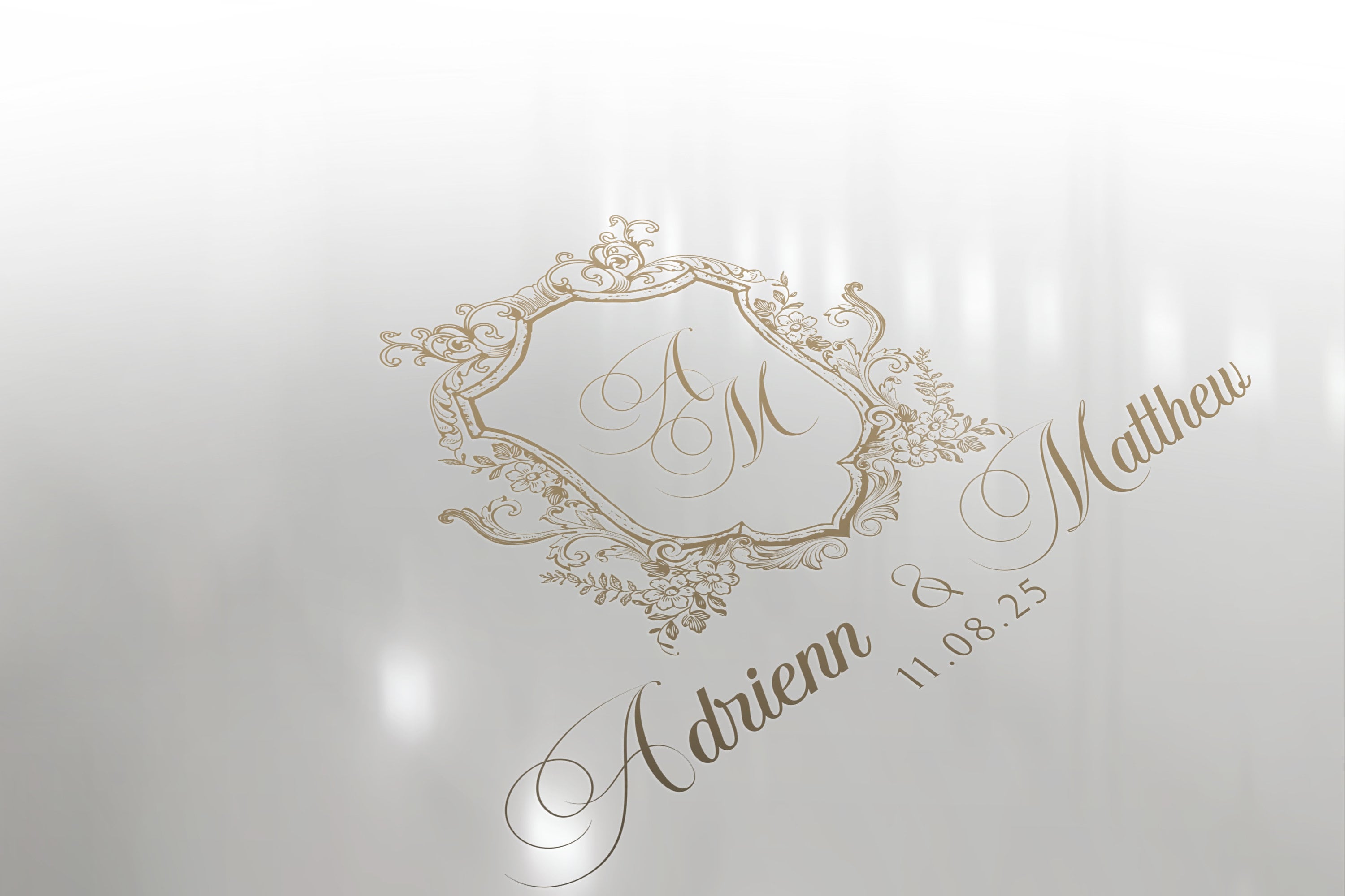 Vintage Floral Wedding Crest Logo, Custom Monogram (SVG, PNG) - Etsy