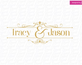 Design de logotipo personalizado para casamento, monograma elegante para casal (download digital)