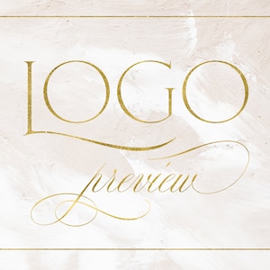 May include: A gold logo preview on a white textured background.
