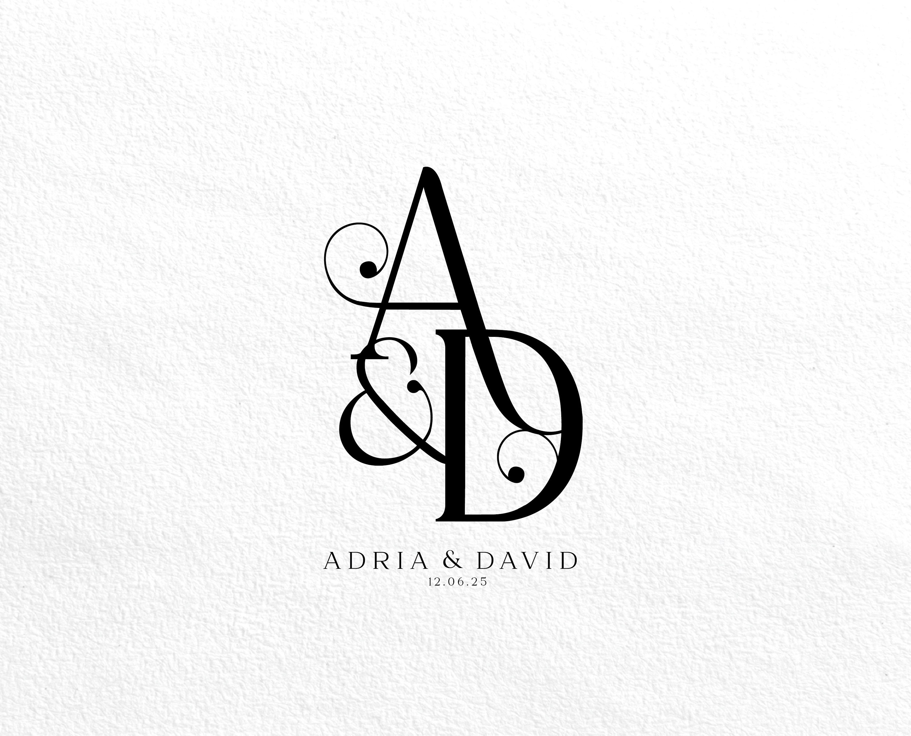 Custom Wedding Monogram Logo: Elegant Initial Crest (digital Download ...