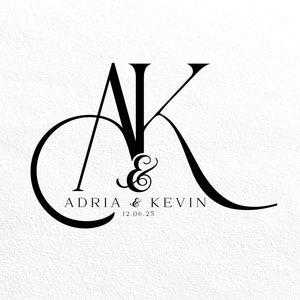 Modern wedding Monogram, Premade Logo Design, Wedding Couple Logo, Calligraphy Wedding Monogram, Initial Logo, Customizable wedding monogram