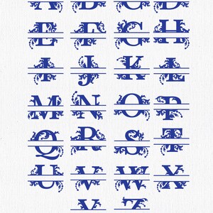 Split Monogram SVG, Split Font, Letter Svg, Split Monogram Letters, Split Alphabet Svg, Font For Cricut, Floral Font Svg, Split Monogram