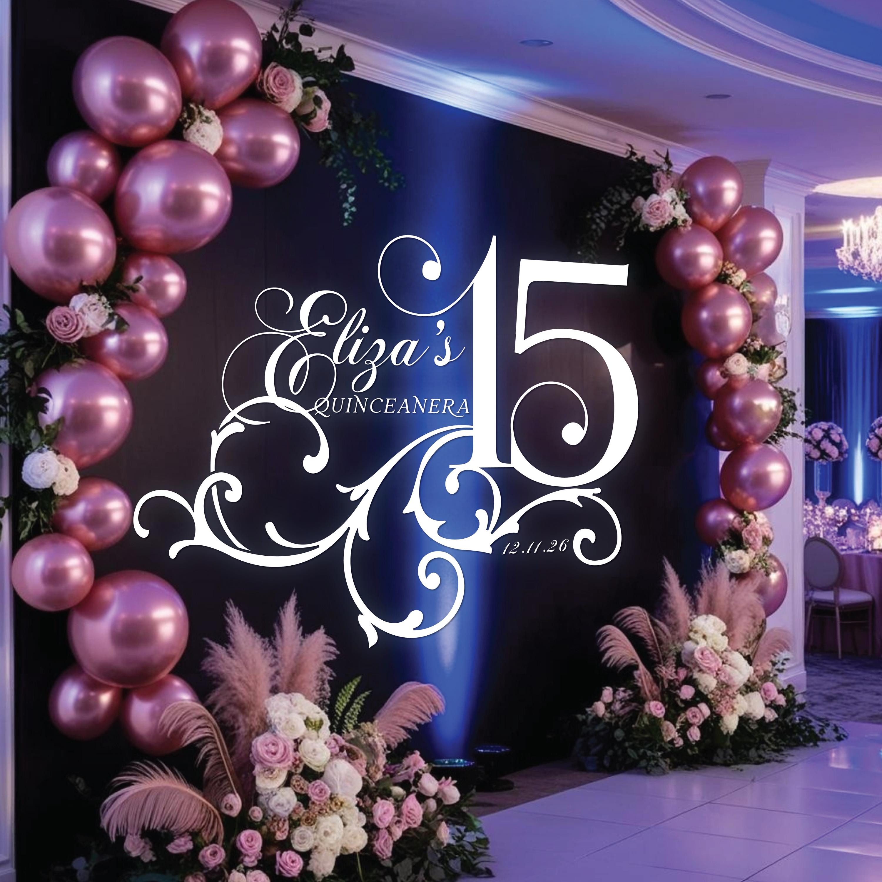 Quinceanera Logo Svg Sweet 16 Logo Svg Quinceañera Monogram Svg Sweet Sixteen Svg Editable Crest Png Digital Gobo Svg