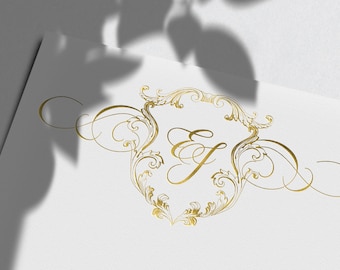 Logotipo vintage para casamento | Monograma personalizado (SVG, PNG)
