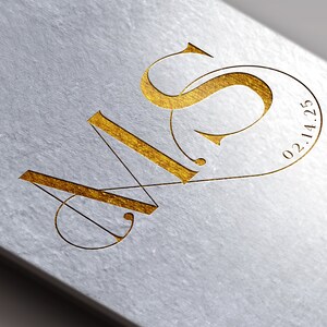Modern Wedding Monogram, Chic Logo, Stylish Wedding Couple Logo ...