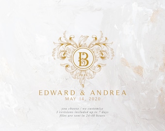 Custom Wedding Logo Crest: Elegant Monogram (SVG, PNG)