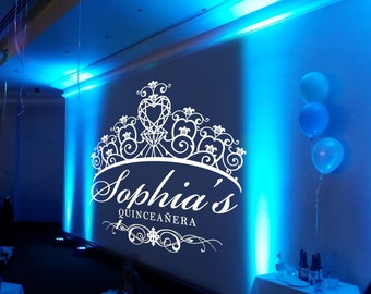 Quinceañera Logo SVG, Sweet 16 Crest, Editable Monogram (Digital)