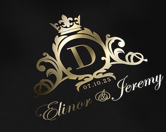 Royal Wedding Logo SVG, Vintage Crest Monogram (Digital Download)