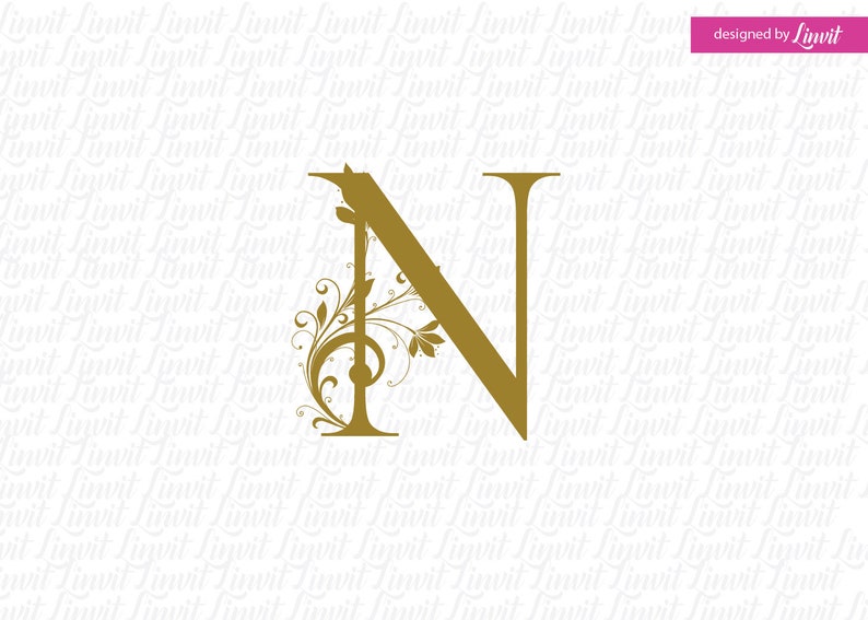 n letter Modern Wedding Monogram n wedding initial n font n wedding logo