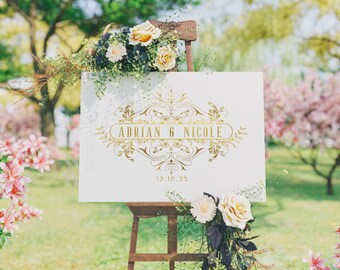 Floral Wedding Logo SVG, Shabby Chic Crest (Digital Download)