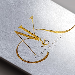 Modern wedding Monogram, Premade Logo Design, Wedding Couple Logo, Calligraphy Wedding Monogram, Initial Logo, Customizable wedding monogram image 2