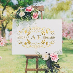 Wedding Logo SVG Custom Wedding Monogram Editable Logo Template Modern Leafy Logo Wedding Invitation Logo Digital Logo SVG File