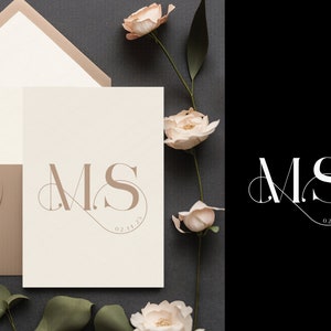 Modern Wedding Monogram, Chic Logo, Stylish Wedding Couple Logo ...