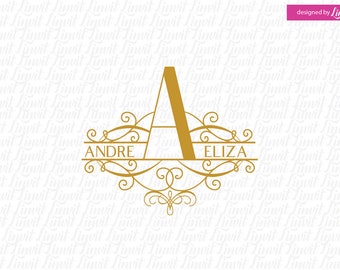 Monogram Frame Svg, Wedding Svg Designs, Wedding Svg, Crown Royal Svg, Wedding Logo, Wedding Svg Files, Wedding Monogram, Custom Logo