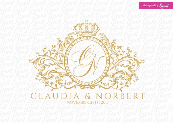 Royal Wedding Logo Royal Wedding Monogram Gold Custom Etsy