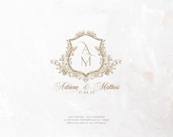 Logotipo floral para casamento, monograma personalizado (SVG, PNG)