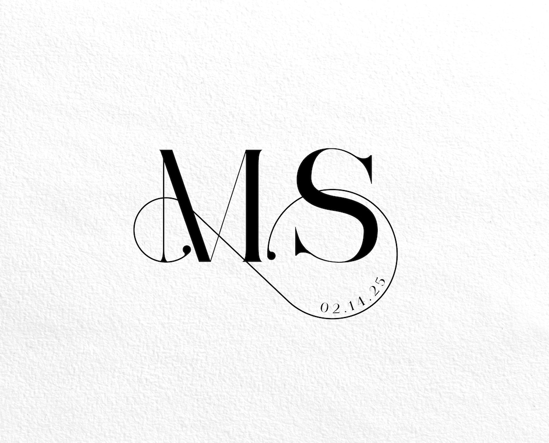 Modern Wedding Monogram, Chic Logo, Stylish Wedding Couple Logo ...