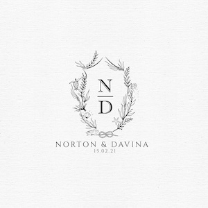 Custom Logo Design Beach Wedding Monogram Tropical Wedding Crest Coastal Wedding Logo Ocean Wedding Monogram Svg Editable Digital Download