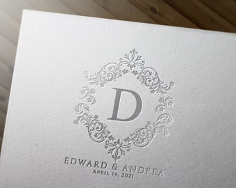 Luxury Wedding Monogram SVG, Editable Crest Logo (Digital Download)