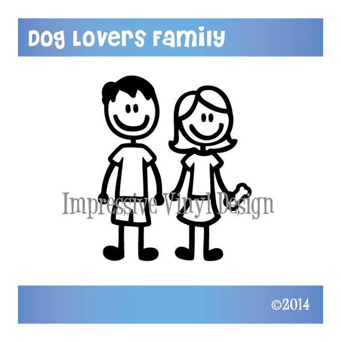 Stick Family Custom Black or White Dog Lovers Decal Sticker - Etsy