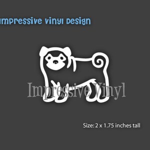 Stick Family Custom Vinyl Pug Dog Decal Sticker for Laptop Mailbox Auto ...