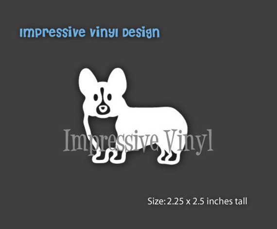 Stick Family Custom Black or White Vinyl Corgi Dog Filled Unfilled Laptop Mailbox Decal Sticker Car Truck Van Auto Window