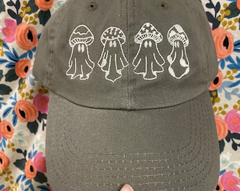 Ghostly Mushrooms Relaxed Fit Hat