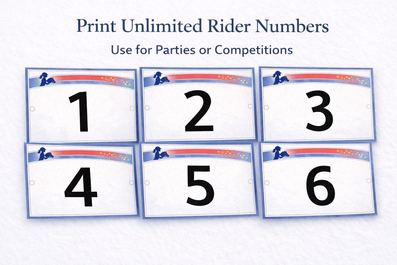 Next Home Rider Numbers Hobby Horse Rider Numbers Editable Printable, Horse Show Number, Hobby ...