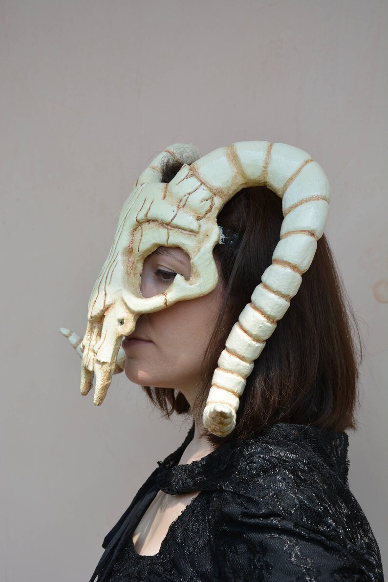 Goat skull mask for cosplay larp halloween bones skeleton Etsy