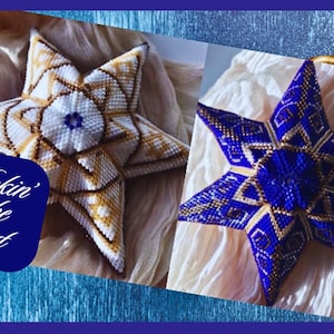 3D Peyote Star - Star of David - Mixed No. 2 (Each side of star is different) - Digital Download
